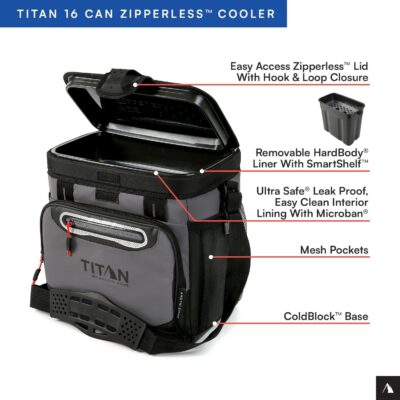 Titan by Arctic Zone Deep Freeze Cooler - Zipperless Hardbody Cooler - Deep Freeze Insulation, HardBody Liner, and SmartShelf - Image 3