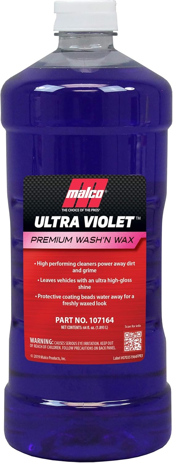 71U0zrlRvdL._AC_SL1500_.jpg Malco Ultra Violet Premium Wash'n Wax – Best 2-in-1 Car Wash and Wax/Cleans and Provides A Durable, High-Gloss Shine in One Fast and Easy Step / 64Oz. (107164) - Image 1