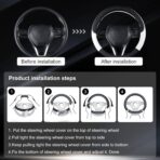 Automotive Steering Wheel Cover Leather Anti Slip Wrap 15",Purple - Image 5