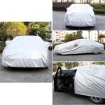 Kayme 6 Layers Car Cover Custom Fit for Toyota Camry Sedan/Solara (1996-2025) Waterproof All Weather for Automobiles, Outdoor Full Cover Rain Sun UV Protection with Zipper Cotton/Silver - Image 5