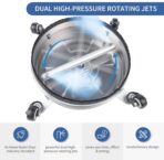 Biswing 14" Pressure Washer Surface Cleaner with 4 Wheels, Stainless Steel Power Washer Accessory for Driveways Sidewalks Patios Cleaning, 1/4" Quick Connector, 2 Extension Wand Attachments, 4000 PSI - Image 3