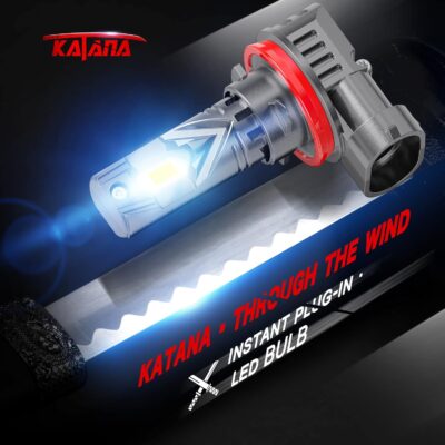 Katana Upgraded H11 Light Bulbs, 18000LM 6500K Xenon White Super Bright Mini Size with Cooling Fan, HB3 Canbus Ready Fog Light, Pack of 2 - Image 6
