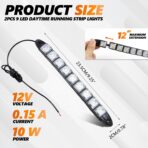 2PCS 9 LED Daytime Running Strip Lights, Bright 12V Car DRL Strip Light Kit, Flexible Spot Light Fog Lamp, Waterproof Vehicle Clearance Light Universal for Truck SUV Car - Image 2