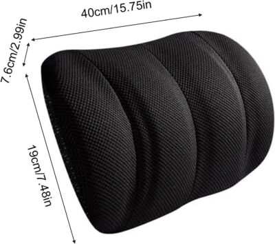 Lumbar Support Cushion, Height Adjustable Ergonomic Back Rest, Lower Back Pillow for Chair, Home, Office, School, Car Seat, Wheelchair, Recliner, Driving, Travel Comfort - Image 2