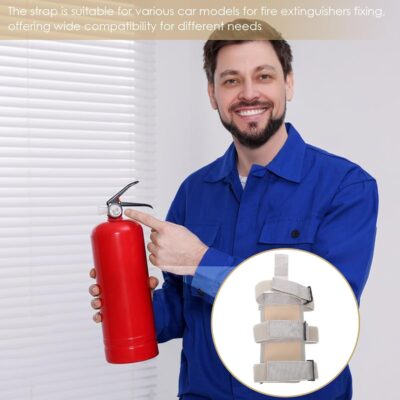 Fire Extinguisher Strap with Base Gray Adjustable Mounting Bracket for Vehicle Car Fire Extinguisher Holder Secure Fixing Strap for Truck and Utv Safety - Image 5