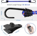 Hlogree 2PCS Car Cover Gust Straps Wind Protector,Bungee Cords Hook Clips Kit Hold Tarp Tie Down from Blowing Off in High Winds-Universal Fit for Most Cars,Sedans,SUVs,Trucks,Vans and More-Blue - Image 7