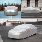SEAZEN Car Cover with Zipper, 2 Layer Full Car Covers Waterproof/UV Protection/Snowproof/Dustproof, Universal Car Cover (Fit Sedan-Length Up to 200") - Image 7