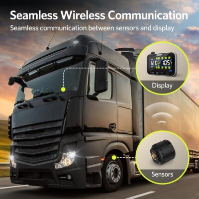 GUTA Trailer Tire Pressure Monitoring System, RV Tire Pressure Monitor with 10 Sensors, 6 Alert Modes, Signal Booster, Large Color Display, Long Sensing Distance, 0-188PSI TPMS for RV Trailer Semi - Image 7
