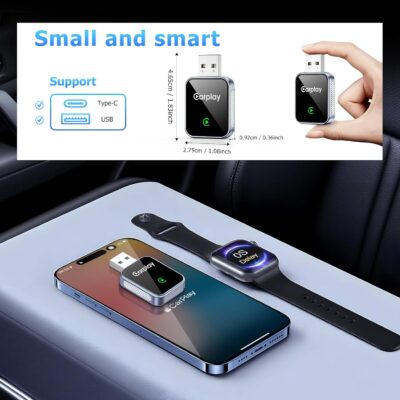Wireless CarPlay Adapter for iPhone, CarPlay Dongle Converts Wired to Wireless Carplay, Plug & Play Mini Size CarPlay Adapter Compatible with iOS 10+, Fast Stable Connection, No Latency - Image 3