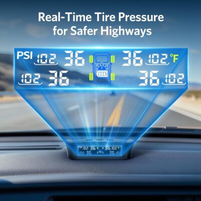 Tymate TM3 RV Tire Pressure Monitoring System, Tire Pressure Monitor with Solar Charge, TPMS with 4 Sensors(Max to 10) & 6 Alarm Modes, 2024 Updated w/Color LCD Display, 0-87PSI for RV/Trailer/Truck - Image 2
