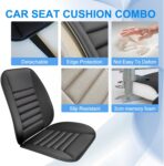 Car Seat Cushion with Back Support Pillow, 1.2'' Thick Enhanced Comfort Memory Foam Design for Pain Relief, Ideal for Drivers and Office Use - Ergonomic Lumbar Comfort for Long Sitting - Image 3