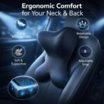Car Headrest Pillow，Neck Support for Office Chair,100% Memory Foam Car Neck Pillow - Ergonomic Neck Support with Adjustable Double Strap, Breathable Comfort for Car, Gaming & Office Chairs - Image 2