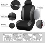 CAR PASS Line Rider Sporty Front Seat Covers,Gray Car Seat Covers Two Front Seats Only, Airbag Compatible,Universal Fit Sedans,Cars,Vans,SUV,Truck(Black and Gray) - Image 3