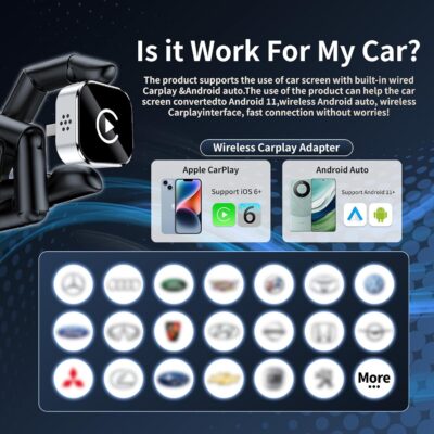 HYPAX Wireless CarPlay Adapter-4 in 1 Screen Mirror Link Car Adapter Android Auto Multi-User Seamless Connection Converts Wired to Wireless CarPlay Adapter - No Latency from iOS 10+ to Screen w/USB-C - Image 6