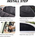 2PCS Car Windshield Sun Shade, High Elasticity Mesh Rear Side Window Sunshades, Stretchable UV Protection, Breathable Design for Heat Reduction, Easy Installation, Universal for SUV, Truck, RV - Image 3