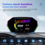 MH Heads Up Display OBD2+GPS Dual System Car HUD Display, OBD2 Gauge Display, Digital Speedometer MPH Driving Overspeed Alarm Trip/Water Temperature/Fuel Consumption for All Vehicle - Image 4