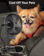 12V Car fan, 3-Speed Portable Vehicle Fan for Front Seat, Cigarette Lighter Powered with Car Charger, Mounted in Cup Holder, 360° Rotation, Car Necessities for Dog/SUV/RV/Truck/Van - Image 6