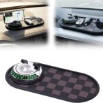 Multifunctional Car Anti-Slip Mat with 360° Rotating Phone Holder & Temporary Parking Number, Anti Slip Mat for Car Dashboard, Multi Functional Cell Phone Holder for Sunglasses Keys Small Items (#B)