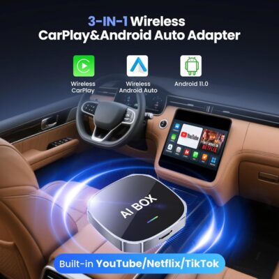 2-in-1 Wireless Apple CarPlay&Android Auto Adapter 2026, Magic AI Box Streaming Dongle Support Netflix/YouTube, Plug&Play, Car Play Wireless Adapter, Only Fit for Cars with Wired CarPlay/Android Auto - Image 8