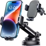 TICILFO Phone Mount for Car Phone Holder [Military-Grade Suction & Stable Clip] Car Phone Holder Mount Windshield Dashboard Air Vent Universal Automobile Mount Fit for All Dash Mounting Kits iPhone