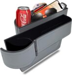 Car seat gap filler organizer, 2 Pack multifunctional car seat organizer, car console side storage box can Holders phone, sunglasses, car keys, change(Gray)