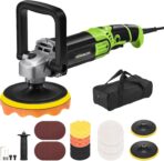 Buffer Polisher, 1600W 6"/7" Rotary Car Polisher with 7-Speed(1600-3500 RPM), Car Buffers and Polishers Kit for Cars, Boats, Floors, Furniture