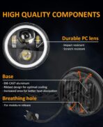 Zmoon 5 3/4 5.75 Inch LED Headlight for Motorcycle, Compatible with Harley Davidson Sportster Iron 883 Dyna Street Bob Super Wide Glide Low Rider Night Rod Train Softail, IP67 Waterproof, 1PCS - Image 3