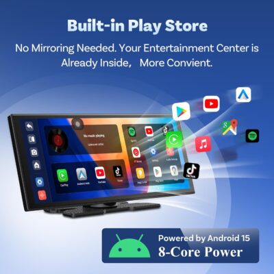 OTTOCAST OttoScreen AI, 11.4" Portable CarPlay Screen for Car with YouTube and Backup Camera for iPhone(iOS 8+) Android Auto(Android 11+), Built-in Apps, Voice Control, Android 15 OS - Image 3