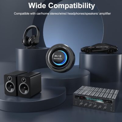 Bluetooth Car Adapter, AUX Bluetooth Adapter for Car/Home Stereo/Hands-Free Calls, Bluetooth Aux Adapter with 3 Ports USB Car Charger, Support Dual Connection/Mic/Noise Reduction Isolator - Image 9