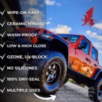 RENEW PROTECT Blak, Semipermanent Rich Black Tire & Trim Treatment, Mid to High Shine, Floor Mat- RV- Golf Cart, Motorcycle-Safe, Acrylic Ceramic-Hybrid Protectant, Wash-Proof, 5 min Dry-Seal 8oz - Image 4