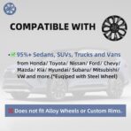 Dual-Tone Black & Gunmetal Gray 15 inch Universal Wheel Covers Hubcaps for Rims - Set of 4 | Snap-on Design Fits Sedans, SUV, Truck, Van 2000-2026 | Steel Wheels Only | No Tools - Image 2