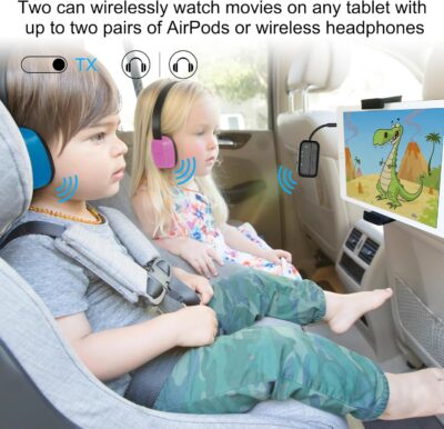 2026 Upgraded Pro Bluetooth 5.4 Transmitter Receiver,2-in-1 Airplane Wireless Adapter for Flight,TV,PC,Gym,Switch,Compatible with 2 AirPods/Headphones;Audio AUX Receiver for Car/Home Stereo - Image 4