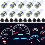 T10 194 168 Dash Instrument 6000K White LED Light Bulbs Bright Panel Gauge Cluster Dashboard LED Light Bulbs 10Pcs/Set