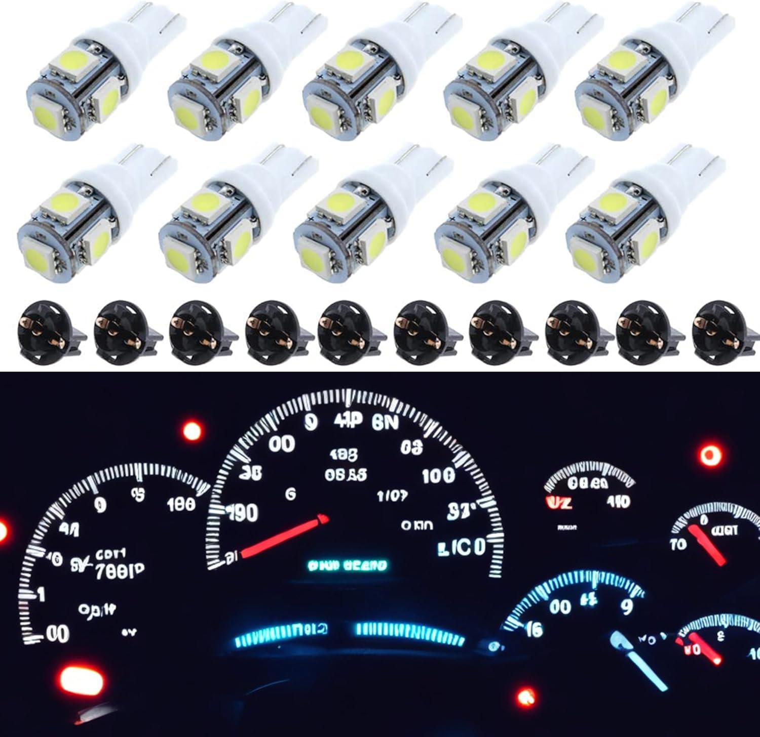 71UvMlOgDRL._AC_SL1500_.jpg T10 194 168 Dash Instrument 6000K White LED Light Bulbs Bright Panel Gauge Cluster Dashboard LED Light Bulbs 10Pcs/Set - Image 1