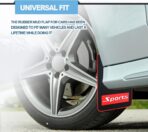 4PCS Car Mud Flaps Rubber Mudguard Soft No Collision Front and Rear Fender Splash Guards Mud Flaps, Universal for Cars SUV, Short - Image 6