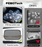 PEMOTech Car Window Shades for Baby【8 Suction Cups & Static Cling】 2 Pack-21"x14" Side Window Cover for Child,Certified Sunshades for Kids to Block 99.9% UVR, Sun Shade Universal Fit Most of Cars - Image 7