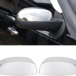 ECOTRIC Chrome Pair Half Mirror Covers Compatible with 2007-2014 Chevy Silverado GMC Sierra Tahoe Avalanche Suburban Yukon Escalade ESV View Upper Mirror Caps Replacement for 25788157 25788156