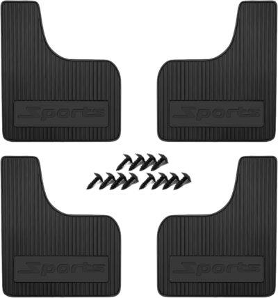 4PCS Car Mud Flaps, Soft Flexible Bendable Rubber Vehicle Mudguard Splash Guard with Hardware Tool, Car Mud Guard Dirty Fenders Replacement, Universal Auto Exterior Accessories (Black) - Image 6