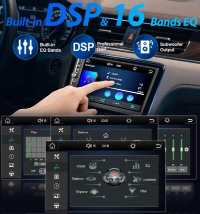 Double Din 7" IPS Car Stereo with Wireless Apple CarPlay & Android Auto Screen, Car Play Radio Audio, 240W, Bluetooth, AHD Backup Camera, USB-C Fast Charging, 16-Band EQ, SWC, MirrorLink Touchscreen - Image 7