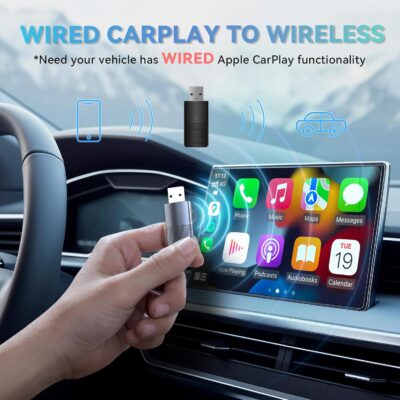 MINIX Wireless CarPlay Adapter for Apple Converts Cars Factory Wired CarPlay to Wireless CarPlay Compatible with iPhone iOS 10+ and 2016+ Cars, Slow Latency with USB C - Image 2