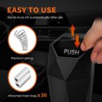 HOTOR Car Trash Can with Lid - 2 Pack, Car Accessories for Interior, Leakproof Vehicle Garbage Can with 30 Attached Trash Bags, Multipurpose Organizers and Storage for Home, Office, Black - Image 2