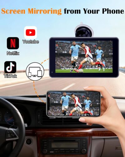 Portable Wireless CarPlay Screen - 7-inch Plug & Play No Dashboard Removal Upgrade for Older Cars - Compatible for Apple CarPlay & Android Auto with Backup Camera - Image 7