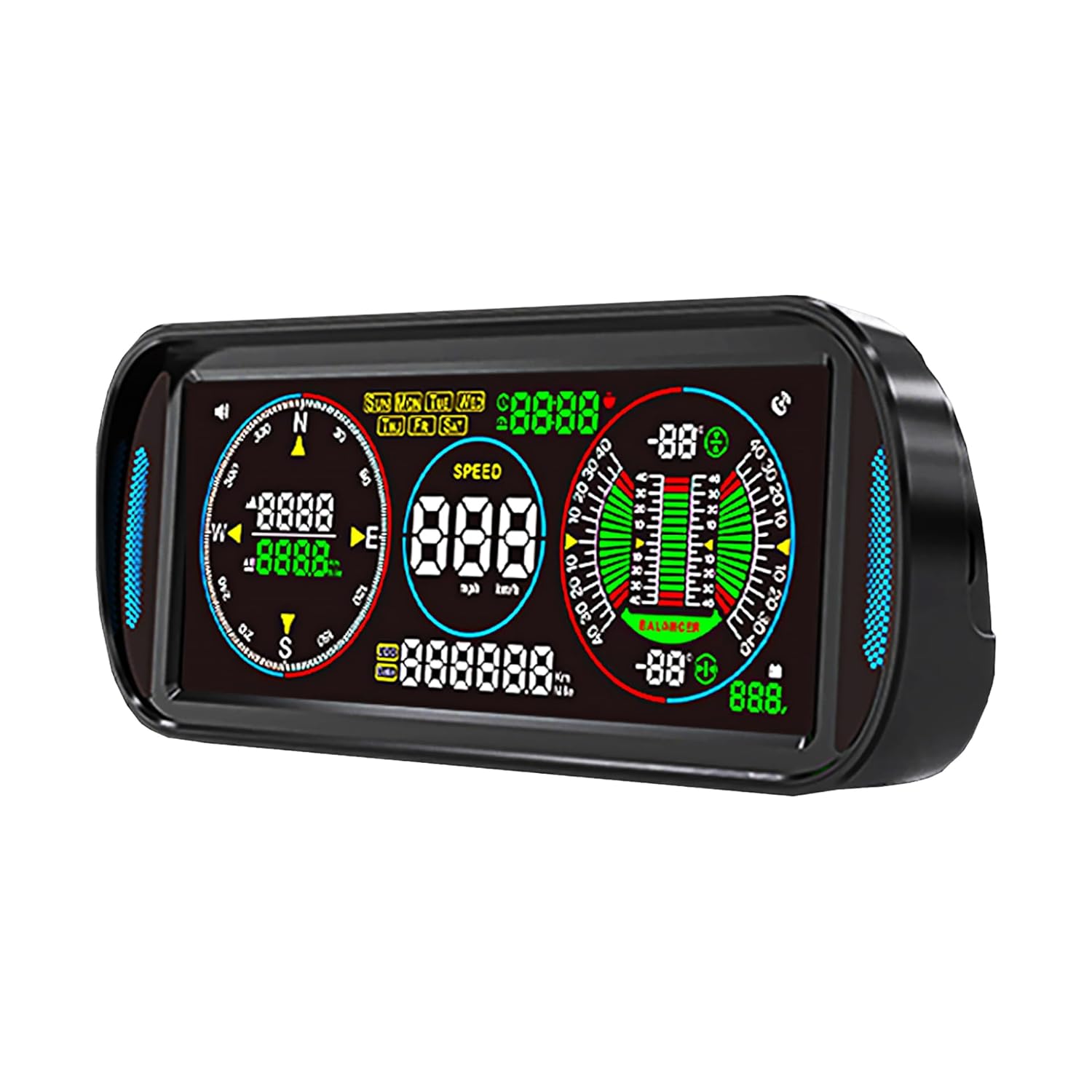 71V3p6FsYTL._SL1500_.jpg GPS Speedometer HUD Display for Car, F6 Car Intelligent 6.8" IPS LCD Screen with MPH/KM/H, Auto Brightness, Speed Alarm, Compass & Fatigue Reminder, Plug & Play Dashboard Display - Image 1