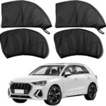 Car Window Sun Shade Cover, 4 PCS Breathable Mesh Car All Side Window Sunshade, Mosquito Net Curtain, Reduce Sun Rays, Sun Glare, Privacy Protection, Cover Full Window Suitable for Most SUV