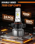 SEALIGHT 5202 LED Fog Light Bulbs or DRL, 18000LM 800% Brightness 5202 5201 PS19W PS24W Fog Lights LED Bulb for Car, 6500K Cool White 984 FT Strong Penetration, 60000 Hours Lifespan, Pack of 2 - Image 3