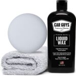 CAR GUYS Liquid Wax | Advanced Car Wax | Superior Protection with a Carnauba Shine | For all Paint Colors and Excellent Black | 8 Oz Kit