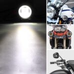 Kairiyard 3inch LED Motorcycle Driving Lights 60W 6000K Auxiliary Spotlights with DRL/Angel Eye Off Road Light Pod 6000lm LED Fog Work Light for Motorcycle Truck SUV UTV ATV Tractor, 2Pcs - Image 5