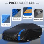 Car Cover Waterproof All Weather for Automobiles, Full Exterior Covers for Sedan & Coupe (186-193 inch) Universal Fit for Ford Mustang, Chevy Camaro Corvette etc. Rain Sun Snow Protection. - Image 3