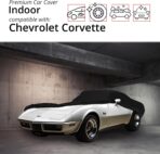 Car Covers Scratch Resistant Indoor Car Cover with Warranty Compatible with Chevrolet 1962-1967 Corvette Sting Ray- Black Satin Ultra Soft Material Car Cover Car Accessories - Image 2