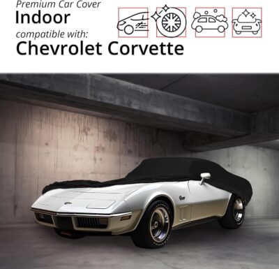 Car Covers Scratch Resistant Indoor Car Cover with Warranty Compatible with Chevrolet 1962-1967 Corvette Sting Ray- Black Satin Ultra Soft Material Car Cover Car Accessories - Image 2
